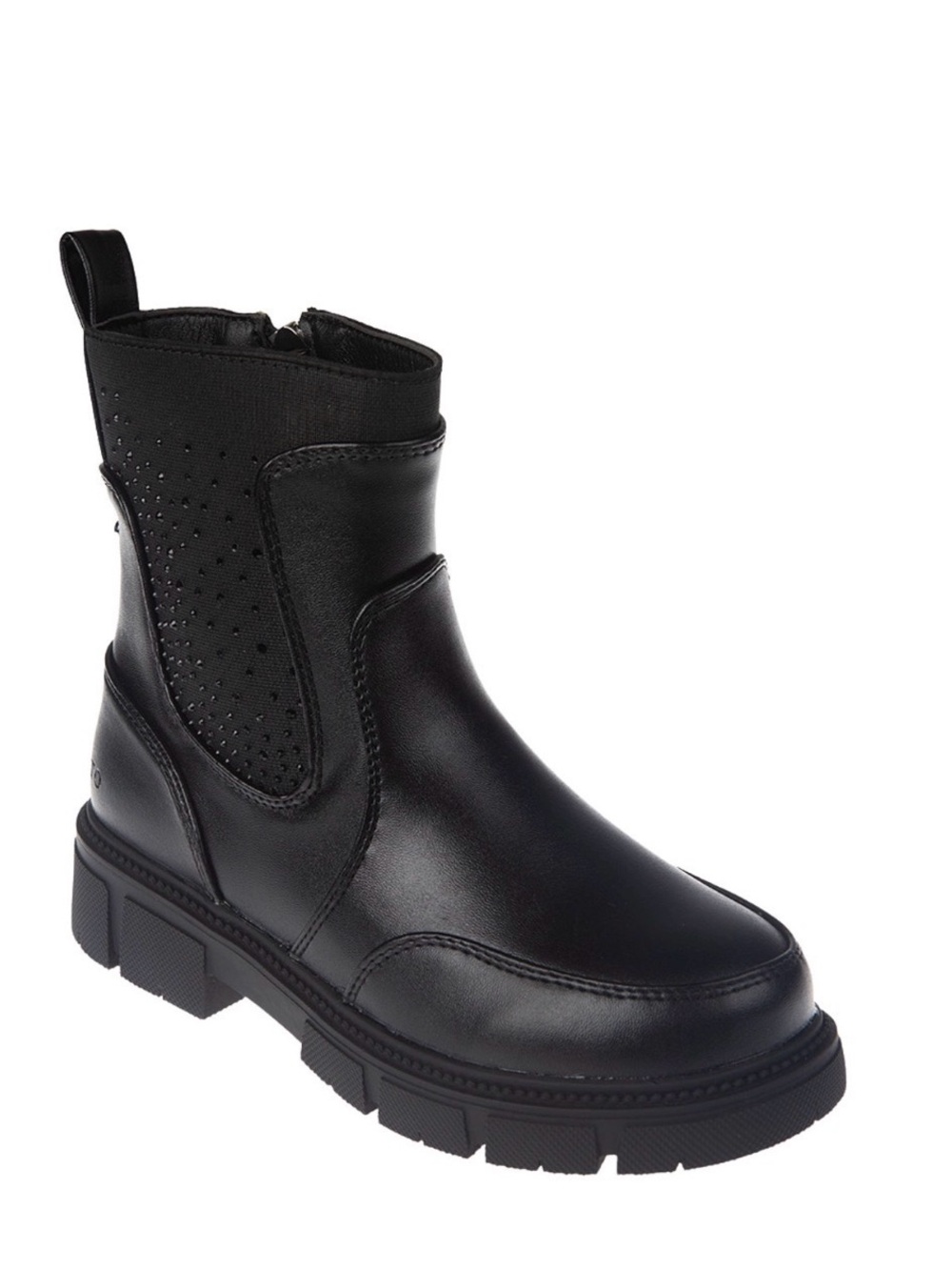 Vince Camuto Kids Black Perforated Leather Ankle Boot